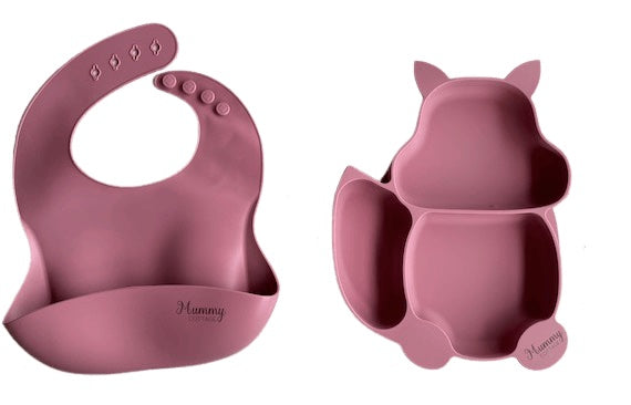 MummyCottage 4PC Silicone Feeding Set | BPA Free, 100% Food-Grade Silicone, Microwave Oven Safe