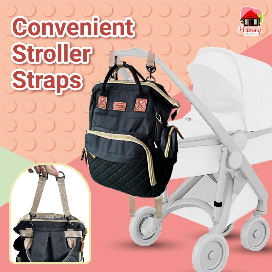 Diaper bag with usb port outlet