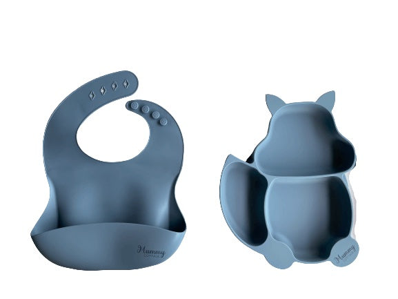 MummyCottage 4PC Silicone Feeding Set | BPA Free, 100% Food-Grade Silicone, Microwave Oven Safe